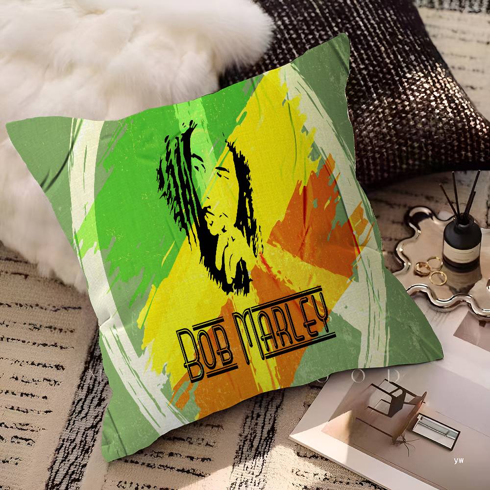 Bob Marley Reggae Music Cushion Cover Polyester Sofa Cushions Decorative Throw Pillows Home Decoration Pillowcover