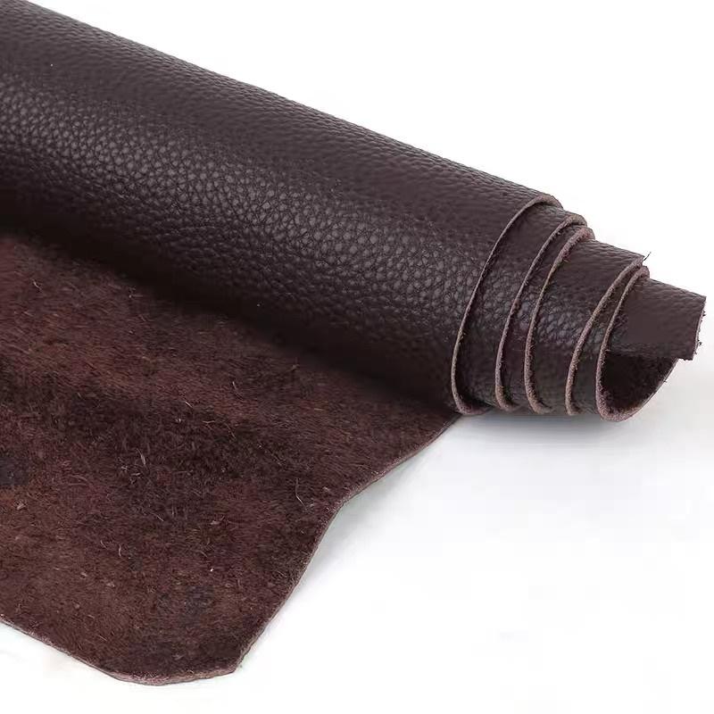 Deep brown cowhide leather material, top layer cowhide leather cushion, whole cowhide leather fabric, lychee patterned sofa leat 21x14cm коричневый