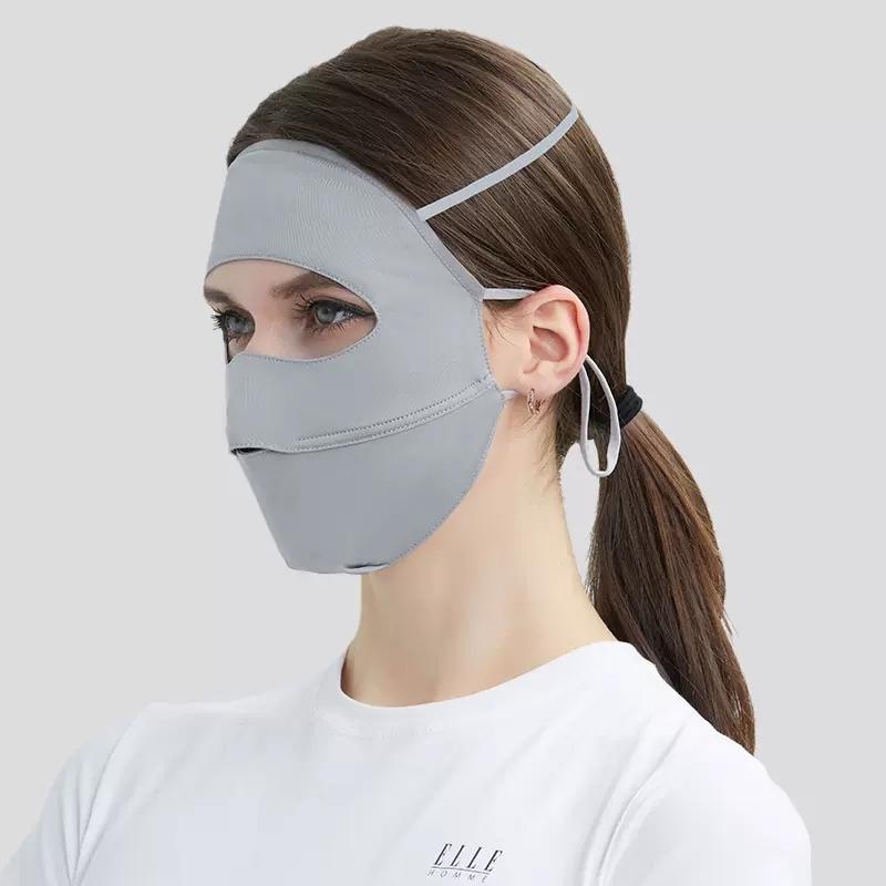 Concise Design Women's Face Gini Sunscreen Mask All-round UV Protection Sunshade Mask Uesd for Women Summer Protecting Face