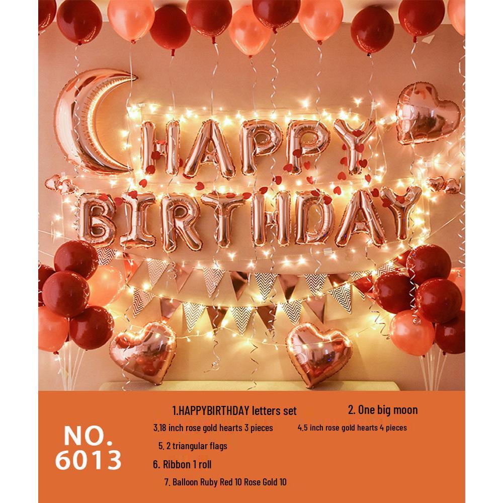 Romantic Birthday Balloon Set: High-End Decorations for Boyfriend or Girlfriend