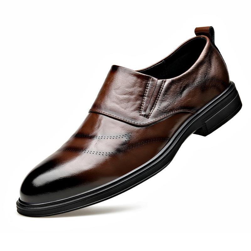 Fashion 2025 Spring Autumn New Men's Business Dress Shoes Solid Color Fashion Cow Leather Shoes Male Fashion Casual Designer Shoe Man