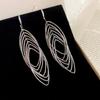 Gold Silver Metal Hollow Earrings Oval Hollow Ear Clip Exquisite Ear Hook  Girl
