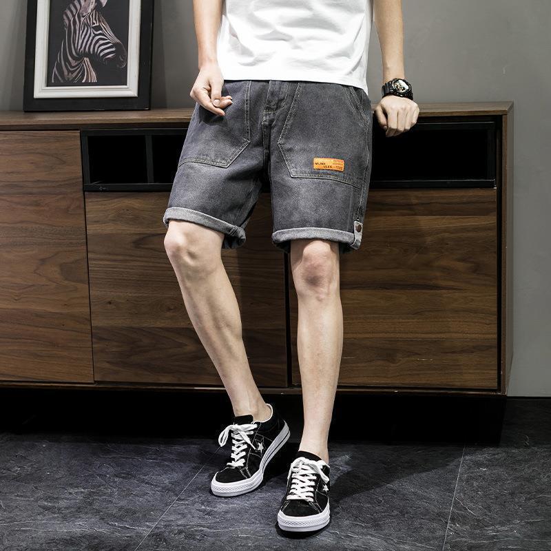 Men's Korean Style Summer Denim Sporty Mid-Length Wide Leg Shorts