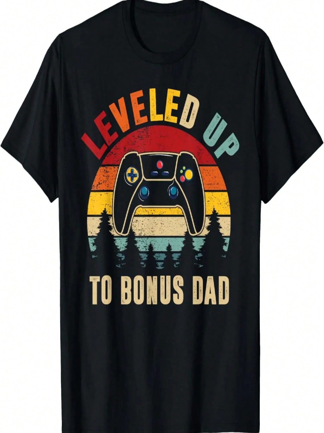 unisex Leveled Up To Bonus Dad Video Gamer Father s Day T-Shirt S разноцветный