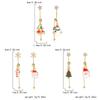Elegant Asymmetric Christmas Earrings Rhinestones Tassels Dangle Jewelry For Women Holiday Gift Party Accessories