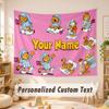 Custom Name Text Tapestry,Garfield Boho Wall Hanging, Decorative Backdrop Tapestry For Room