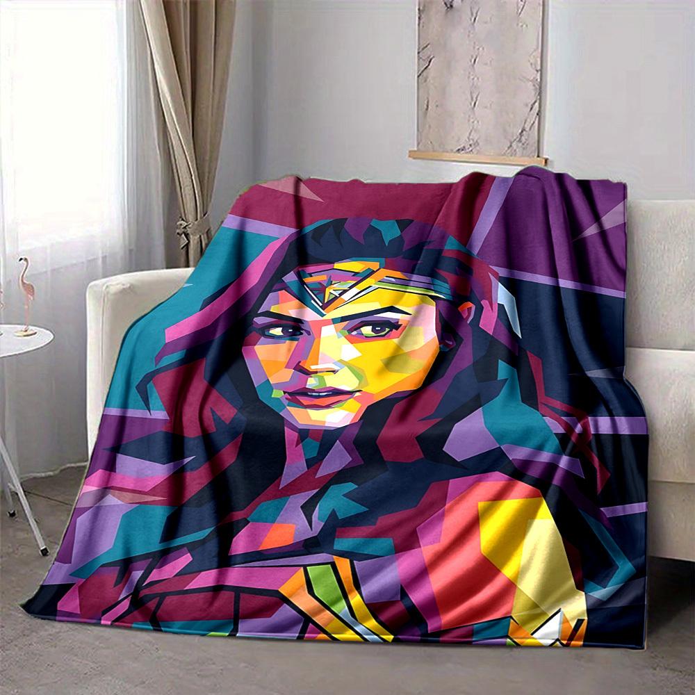 1ks Flanelová deka Wonder Woman Měkká, teplá a útulná na pohovku, postel, do kanceláře a na cesty Všestranný dárek pro každé roční období, Vánoční dárek
