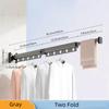 Folding Space Saver Hanger Wall-Mounted Foldable Aluminum Alloy Clothes Drying Rack for Balcony Bedroom Food Prep Area Living Room for Home