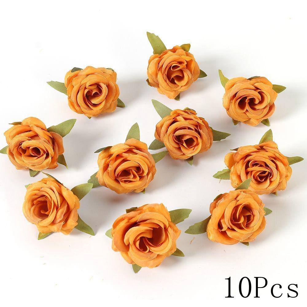 Autumn Orange Artificial Flowers Silk Fake Flowers for Home Room Decor Garden Wedding Decoration Bouquet Wreath Gift Accessories
