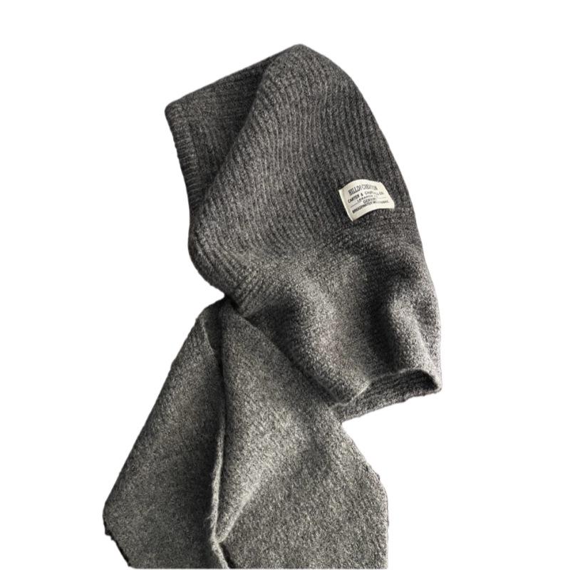 Strick-Schal-Mützen-Kombination in Übergröße: Warme, winddichte Winter-Woll- Sturmhaube für das Radfahren