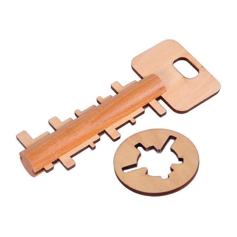 Children s Intelligence Education Puzzle Toys Adult DIY Wooden Unlocking Toys Puzzle Key Classical Fun Lock Stress Relief Game