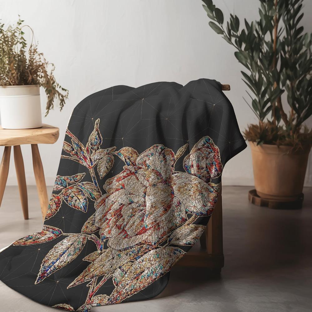Mosaic Floral Blanket For Women Men Sofa Bed Throw Decorative Quilt Bedspread Cushion Cover Gift