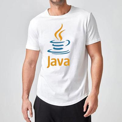 JAVA Letter Printing T Shirt Casual Loose Cool Tshirt Oneck Tops Graphic T Shirts High Quality Cotton Harajuku T Shirts Men Tee