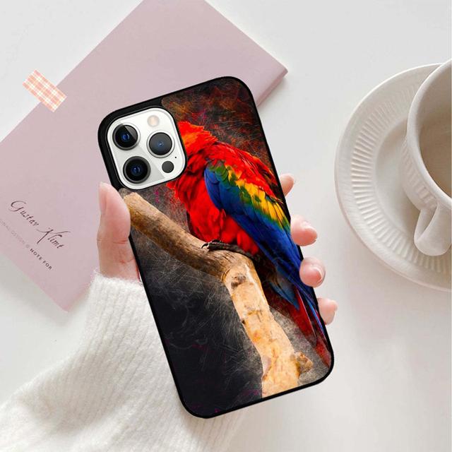 Animal Macaw Parrot Colourful Phone Case Back Cover for iPhone 17 Air 16 15 14 13 11 12 Pro Max Plus Shell Coque