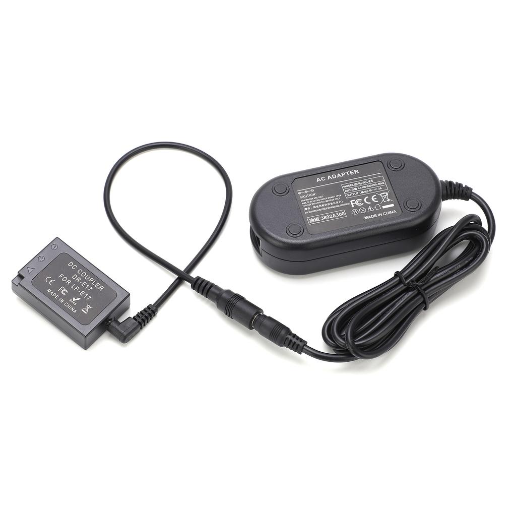 LPE17 Dummy Battery with AC Power Supply Adapter Fully Decoded for Canon M3 M5 M6 Camera