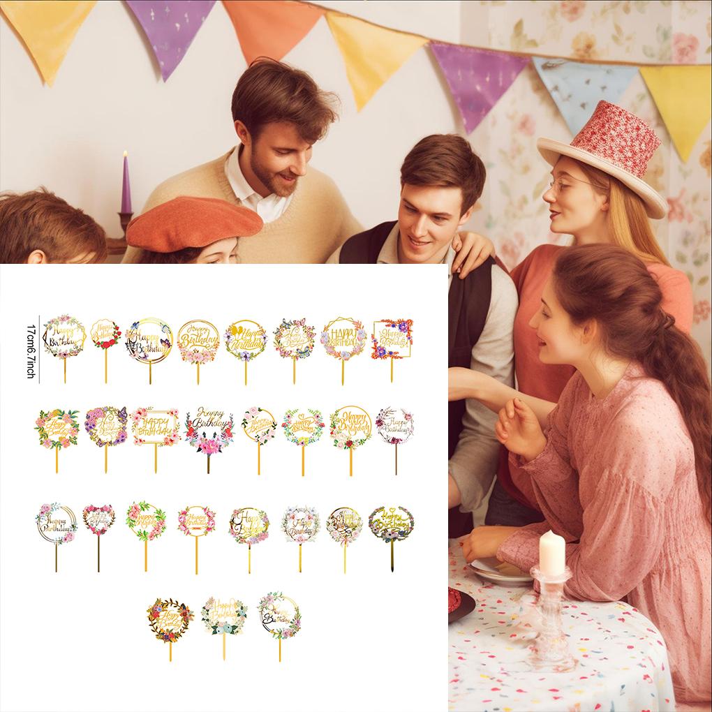 Elegant Happy Birthday Cake Topper For Party Decoration Birthday Cake Toppers Birthday Party Acrylic