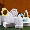 Candlestick Molds Silicone Crafts Mold House/Tree Shape Candle Stand Moulds Silicone Texture Ornament Molds for Candle
