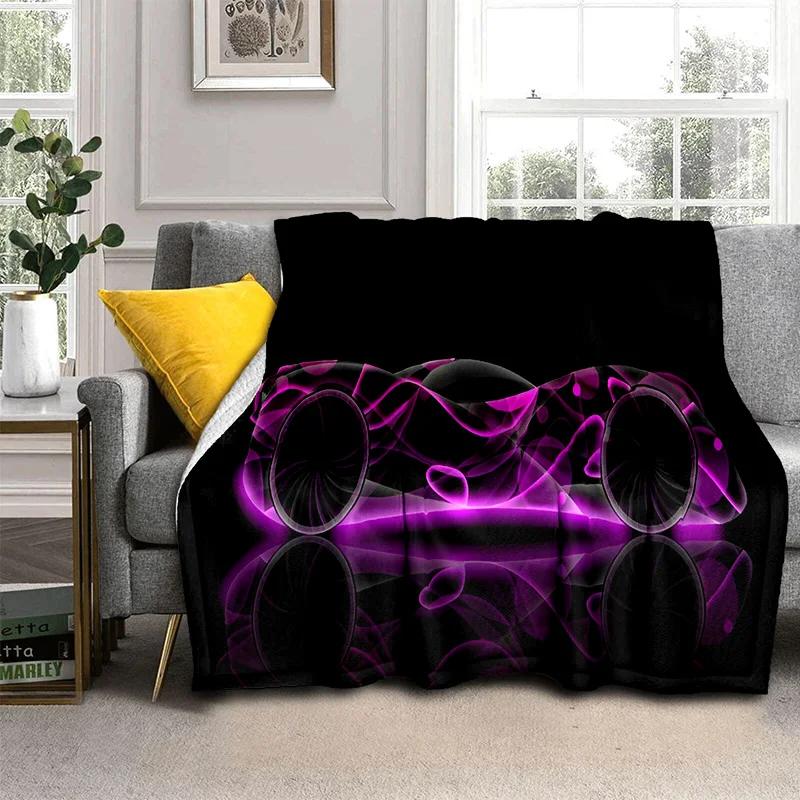 Coperta Cartone Animato Auto Sportiva Futura 3D HD Concept Car, Coperta Morbida da Divano per Casa Camera da Letto Letto Divano Picnic Viaggio Coperta per Bambino