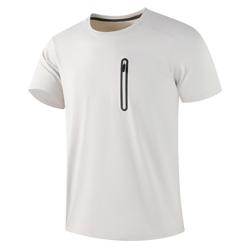 

Men s Quick-Dry Ice Silk Sport T-Shirt - Short Sleeve, Round Neck, Breathable, Elastic, 2026 Edition XXL светло-серый