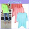 Elegante Damesmode Los T-shirt met Middellange Mouwen Lente Blouse Casual Katoenen Shirt