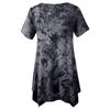 Large Size Fashion Tie-dye V-neck Hem Irregular Short Sleeved Blouse Loose O Neck Floral Top Summer Casual Office Sweet Tops Women's Clothing