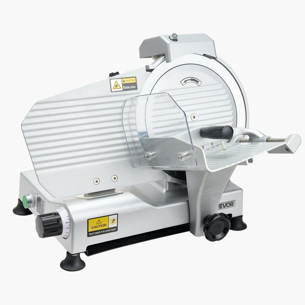 Commercial Meat Slicer, 320W Electric Deli Slicer Machine with 250 mm Sharp Blade, Meat-Slicer with 450 RPM Slicing Speed, 0-10 mm Adjustable