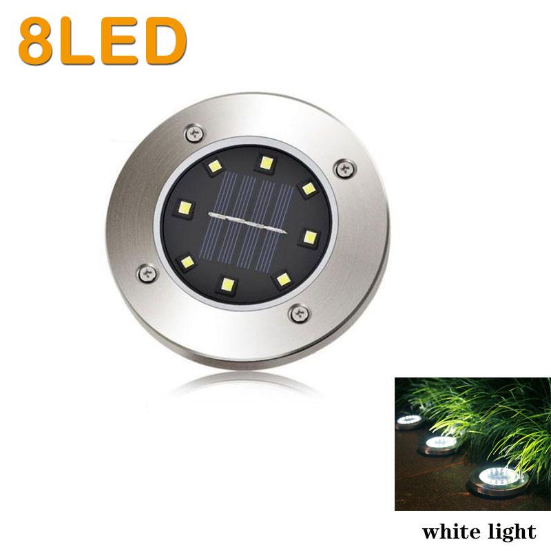 8/20LED Solarna Lampka Dyskowa Zasilana Energią Słoneczną Zewnętrzna Ogrodowa Solarna Lampa Podziemna Światło Pokładowe Reflektor Wpuszczana Solarna Lampa LED Dekoracja Ogrodu