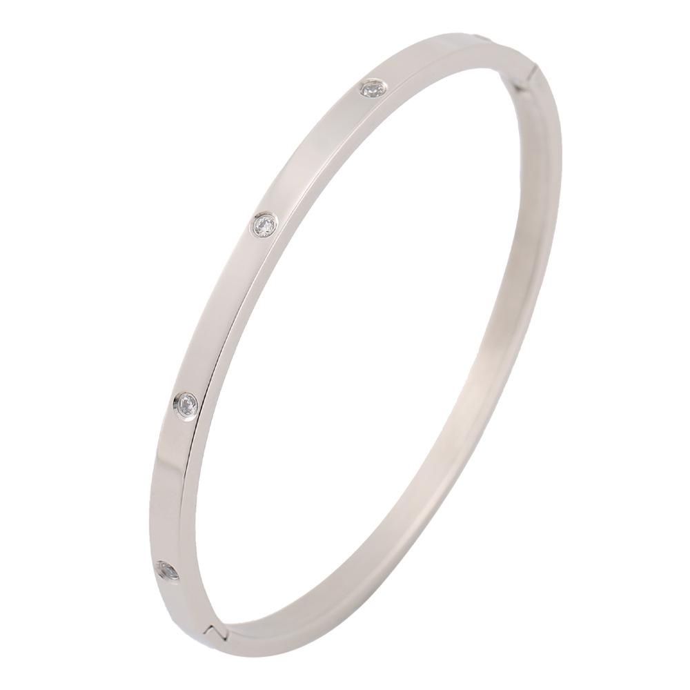 Стильные мужские и женские браслеты из нержавеющей стали и титана с бриллиантами, популярные в Европе и Америке