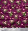 Soimoi Japan Crepe Satin Fabric Tropical Leaves,Floral & Flamingo Bird Print Fabric by the metre 42 Inch