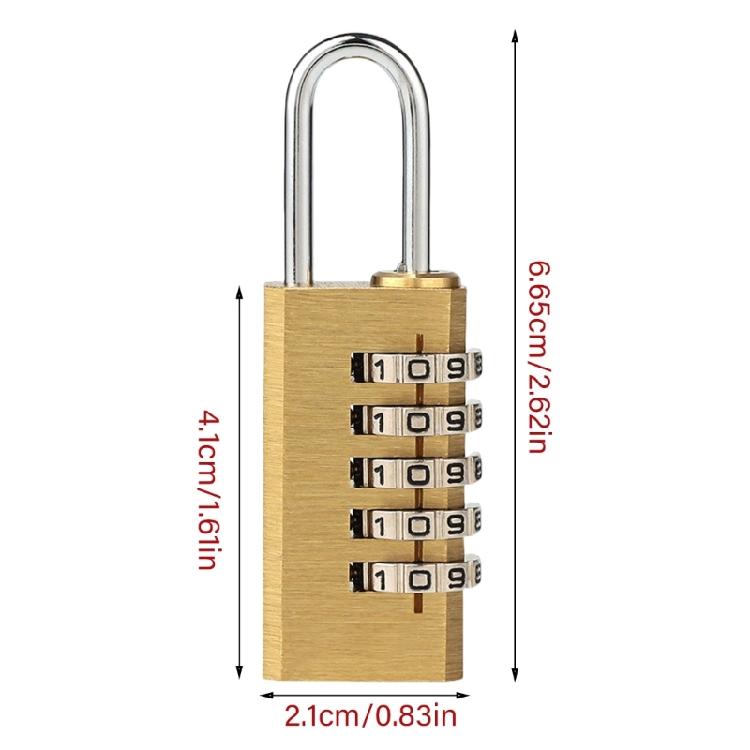 Sturdy Brass Combination Lock Solid Body with Stylish Steel Shackles Portable Accessory for Multipurpose Security