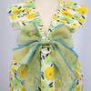 Spring Summer Pet Dress Ruffle Flying Sleeves Tulle Bow Floral Print Small