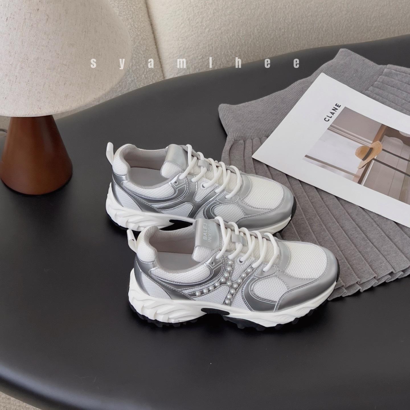 

GGCC [Galaxy Ballet] Новые ретро-туфли на платформе для пап miu — милые и классные повседневные 39 серебряный