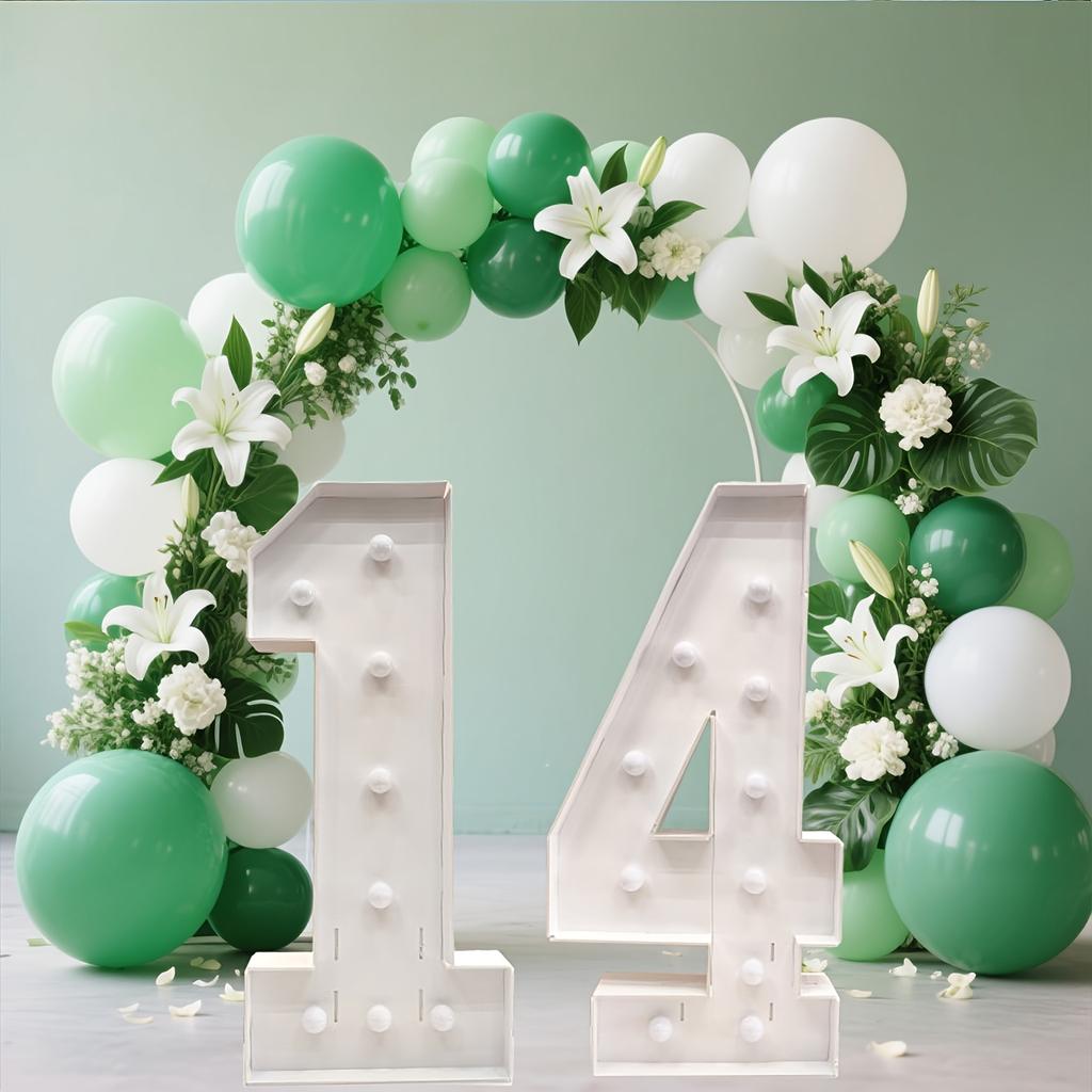 1Pc 73cm Light Up Digital Marquee Frame With White Lights LED KT Board Number 0-9 Plug-in KT Board With Bracket Party Decor Birthday Party Decoration