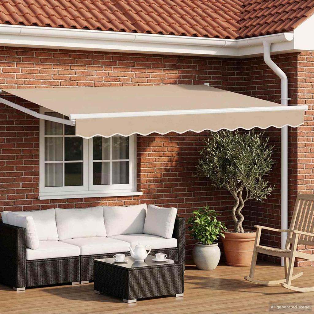 Electric Retractable Awning Beige 3.5 X 2 M