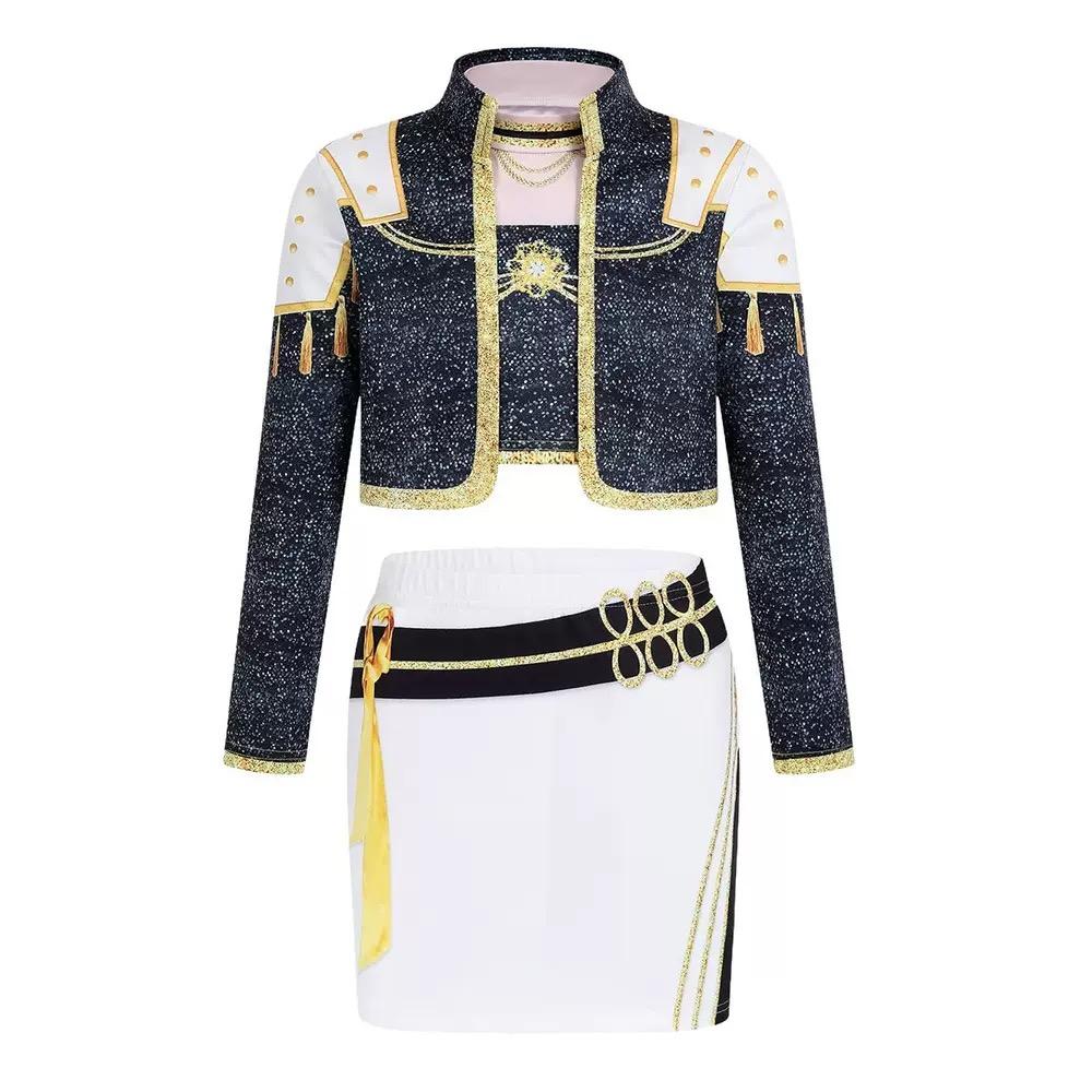 Kids Mira Rumi Zoey Stage Outfits Cosplay Black Costume Girls Uniform Halloween Party Role Playing Printed Fancy Dress Up Suits