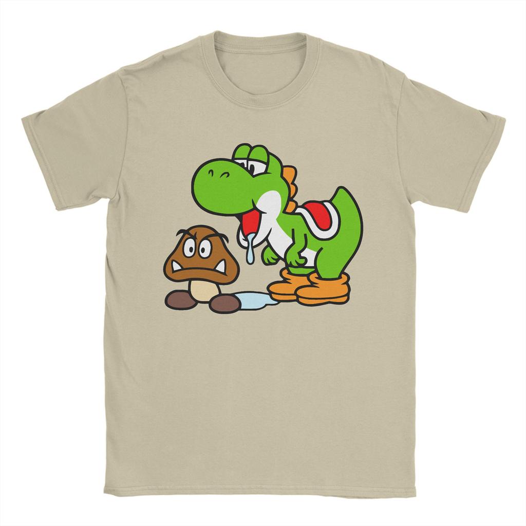 Super Marios Yoshi and Goomba Men's Women's T Shirts Casual Tee Shirt Short Sleeve Crew Neck T-Shirt Cotton 3XL Clothes