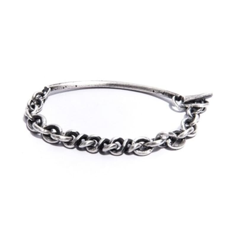 SEWNSWEN SILVER MIXED CUFF CHAIN BRACELET
