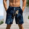 Men Plus Size Tie Dye Printed Beach Shorts Drawstring Waist Side Pockets Straight Leg