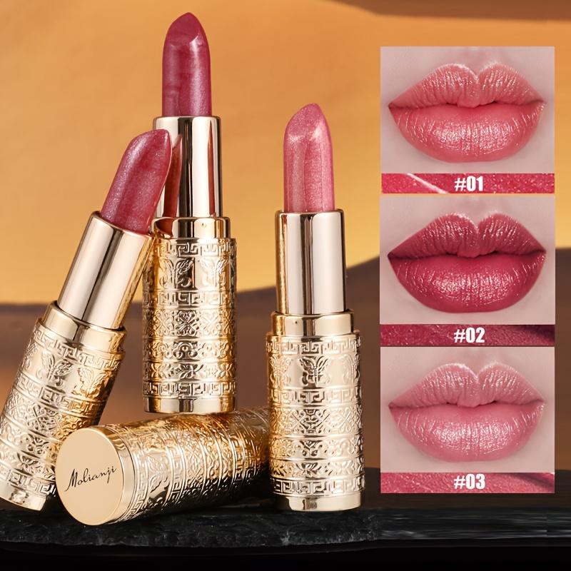 Long-Lasting Shimmer Lipstick with Pearl Finish Hydrating & Waterproof Lip Gloss In Mixed Pink & Red Shades Perfect Holiday Gift