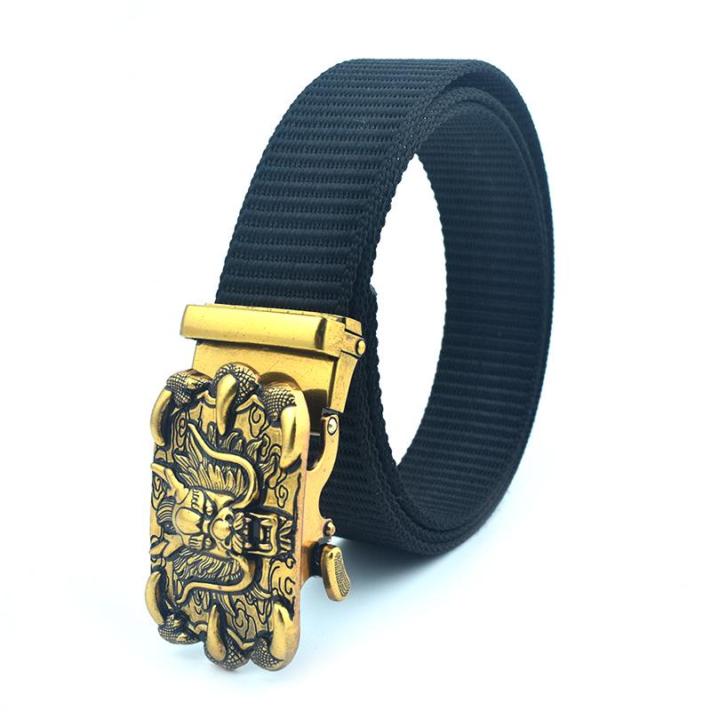 Men's Nylon Belt with Breathable Fabric and Automatic Buckle - Ideal as a Gift or Trouser Accessory