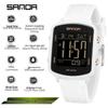 SANDA Men's Luminous Waterproof Sports Watch - Square Design with Multifunctional Countdown Timer