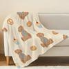 Soft Fuzzy Bear Flannel Blanket Breathable All-Season Plush Throw for Home Couch Nap, Office Use, Halloween & Christmas Holiday Decor