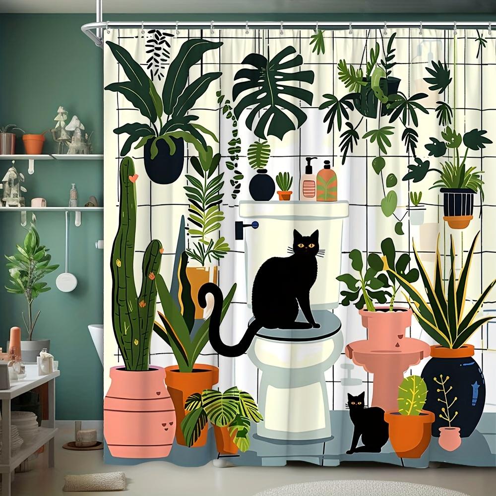 Elegant Modern Cactus Garden Waterproof Shower Curtain – Perfect for Adding a Fresh and Stylish Touch To Your Bathroom Decor