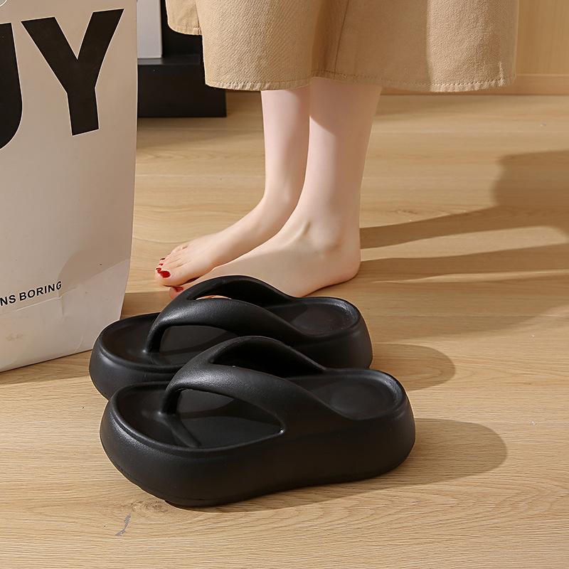 

. Thick bottom increases the height of stepping on shit eva pinch foot flip-flops women wear home indoor beach cool slippers in summer 39-40 коричневий