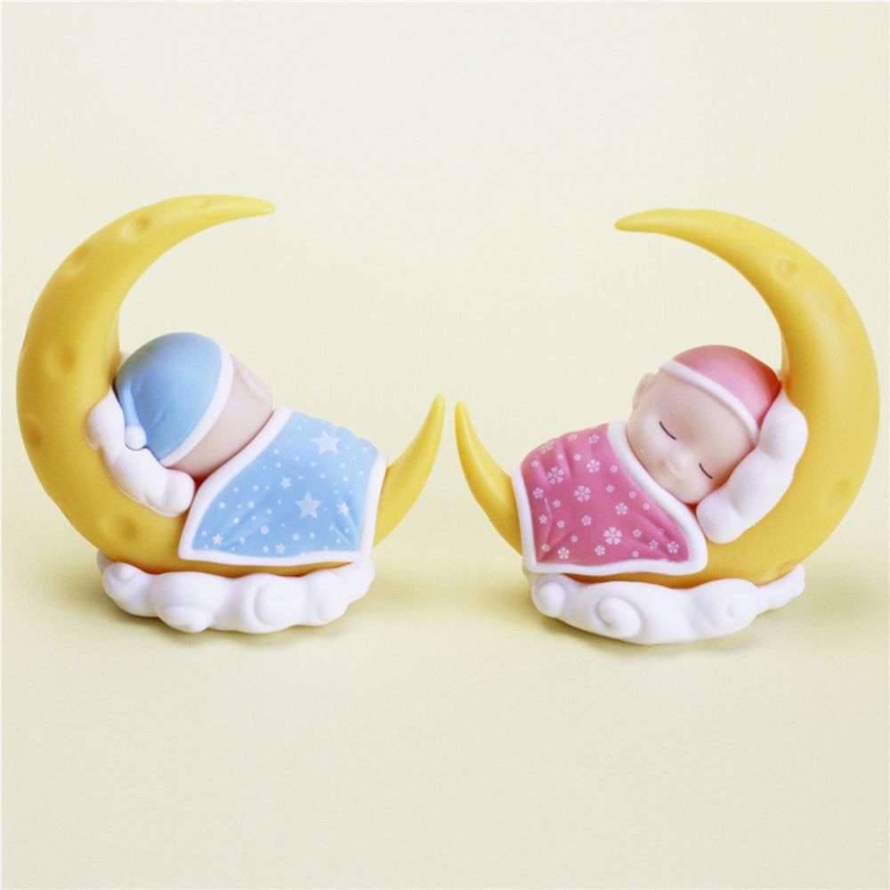 Car Ornaments Cartoon Action Figure Cake Decoration Sleeping Baby Moon Doll Car Dashboard Ornament