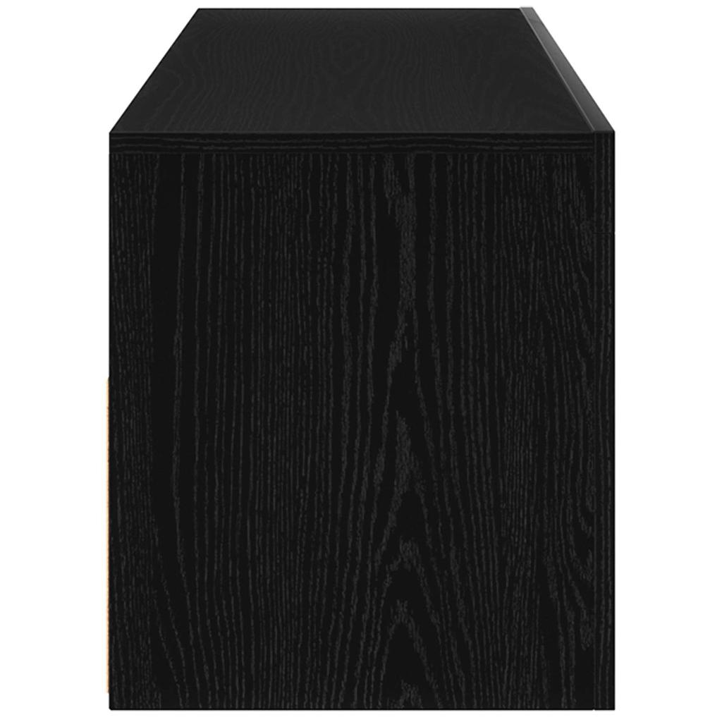 TV Stand Black Oak Effect 90 x 35 x 40 cm Engineered Wood