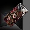 Luipaard Kersenpatroon Gehard Glas Telefoonhoesje Voor iPhone 17 16 15 14 13 12 11 Pro Max 17Air 16E 7 8 15 Plus XR XS X Hoesje
