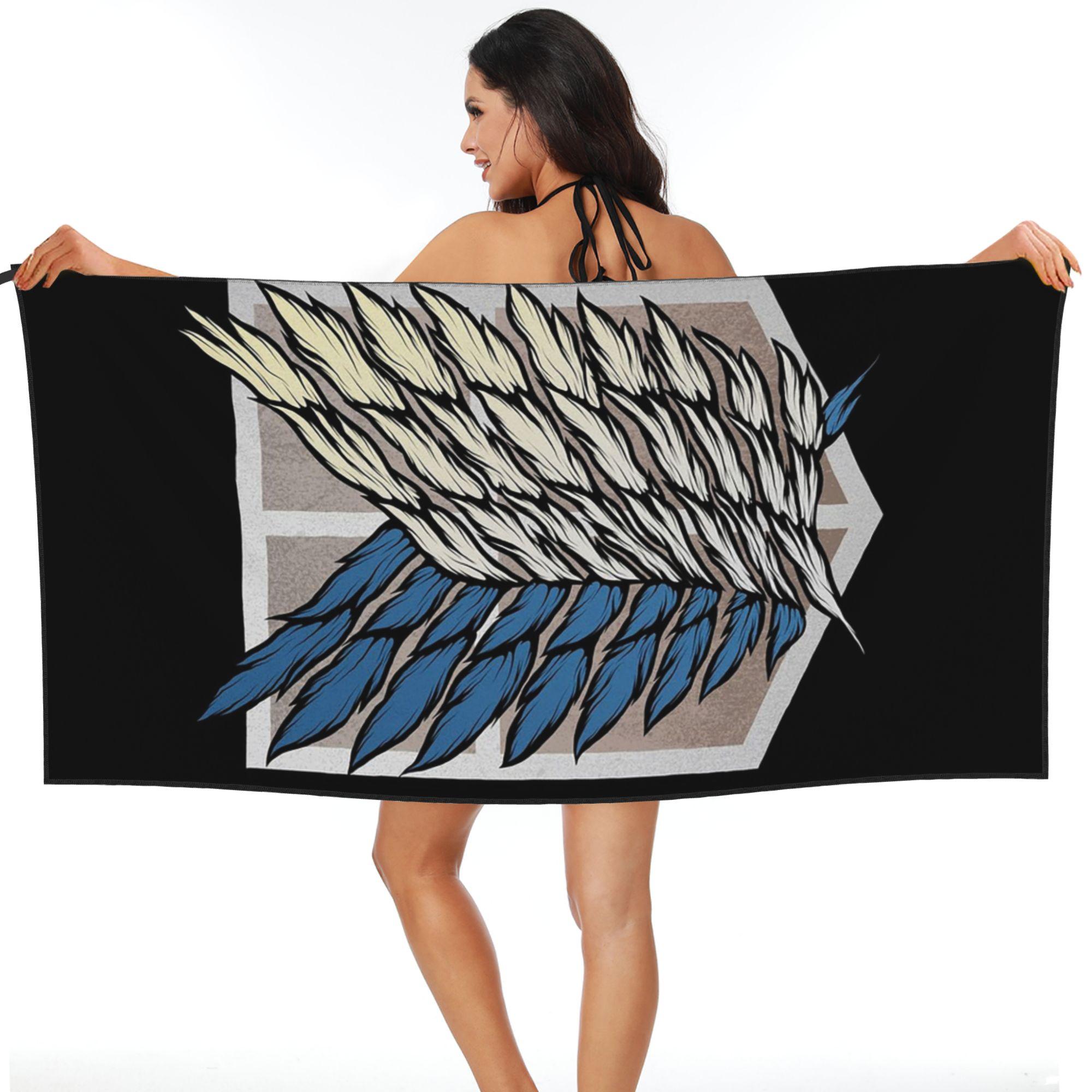 

Attack on Titan Beach Towel Soft Microfiber Quick Dry Absorbent Quick Towels For Bath W40*H60(CM)