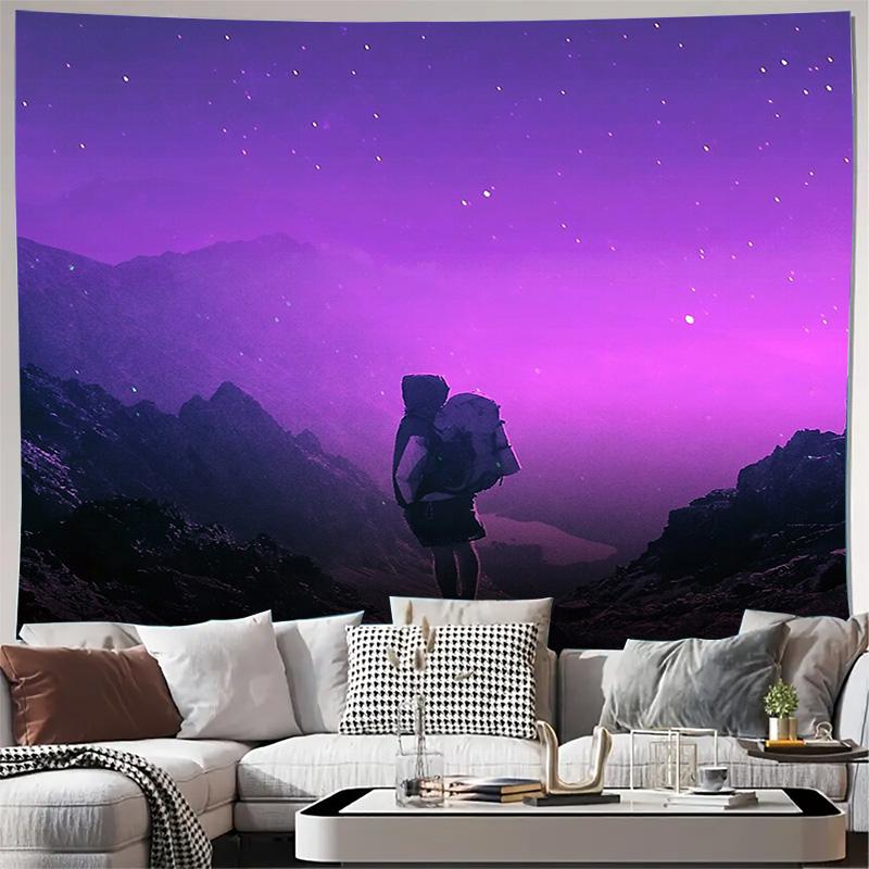 unframed Mountain Landscape Tapestry Hiking Backdrop Nature Wall Hanging Forest Travel Decor Room Aesthetic Vintage Camping Back 74x94cm(29x37in)