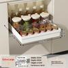1Pc Kitchen Storage Rack With Slide Rails Pull-Out Drawer Type Storage Tray Spice Box Storage Rack For Cupboard Cabinet
